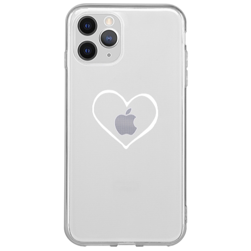 Apple iPhone 13 Pro Max White heart Transparent Silicone TPU Θήκη