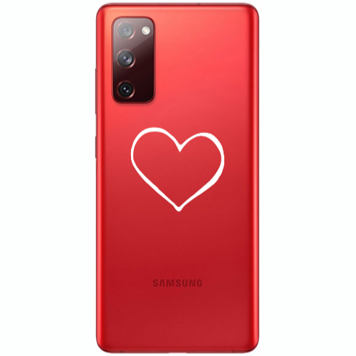Samsung S20 FE White heart Transparent Silicone TPU Θήκη