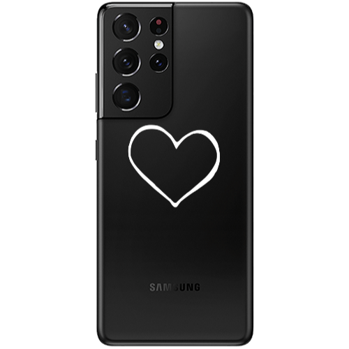Samsung S21 Ultra White heart Transparent Silicone TPU Θήκη