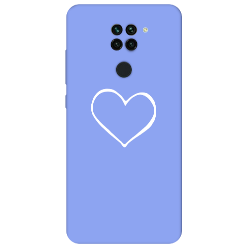 Xiaomi Redmi Note 9 White heart Light Purple Colored Silicone TPU Θήκη
