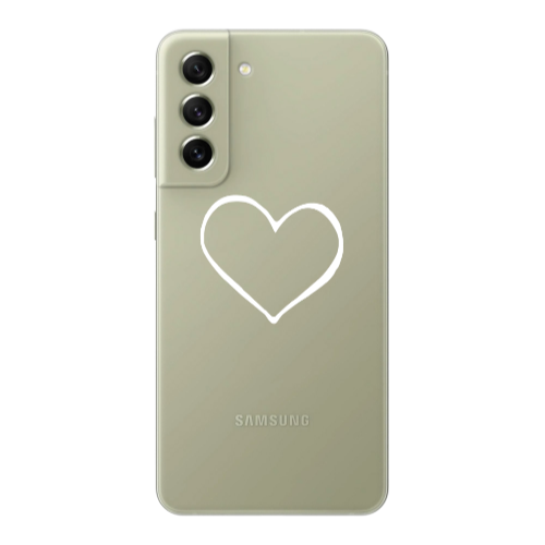 Samsung S22 Plus White heart Transparent Silicone TPU Θήκη
