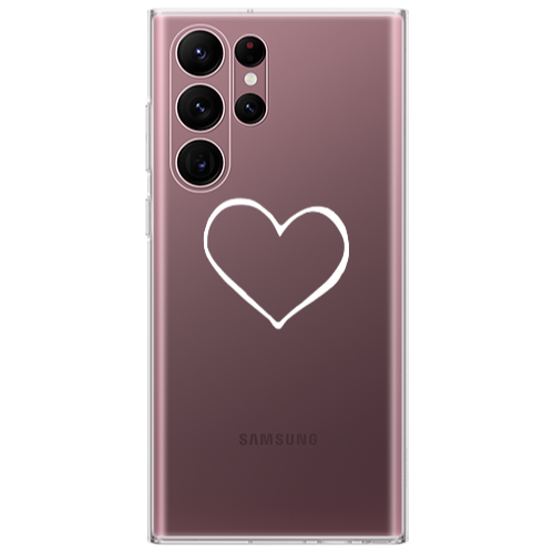 Samsung S22 Ultra White heart Transparent Silicone TPU Θήκη