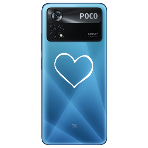 Xiaomi Poco X4 Pro White heart Transparent Silicone TPU Θήκη