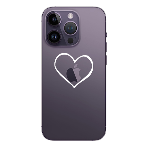 Apple iPhone 14 Pro  White heart Transparent Silicone TPU Θήκη