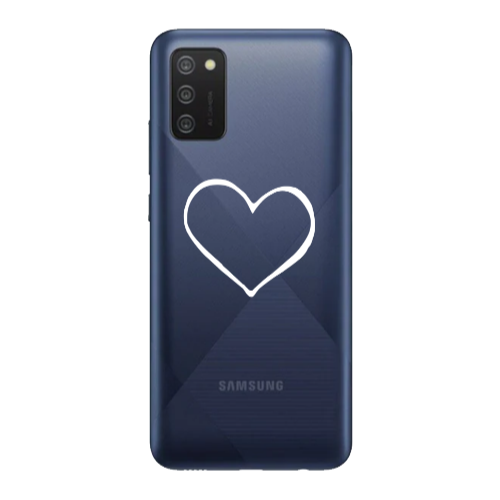 Samsung A03S White heart Transparent Silicone TPU Θήκη
