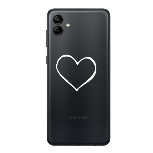 Samsung A04 White heart Transparent Silicone TPU Θήκη