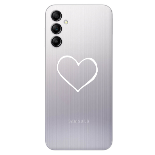 Samsung A24 White heart Transparent Silicone TPU Θήκη