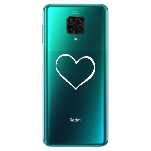 Xiaomi Redmi Note 9S White heart Transparent Silicone TPU Θήκη