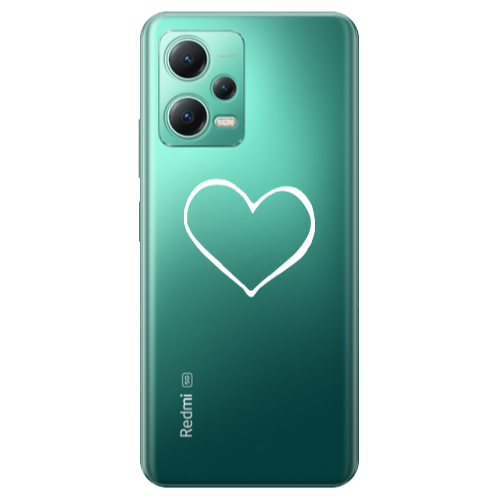 Xiaomi Redmi Note 12 Pro 5G White heart Transparent Silicone TPU Θήκη