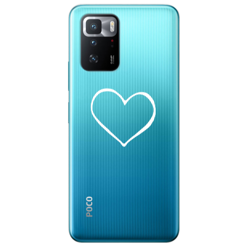 Xiaomi Poco X3 GT White heart Transparent Silicone TPU Θήκη