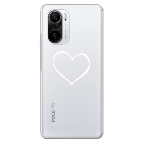 Xiaomi Poco F3 White heart Transparent Silicone TPU Θήκη