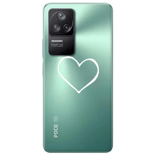 Xiaomi Poco F4 White heart Transparent Silicone TPU Θήκη