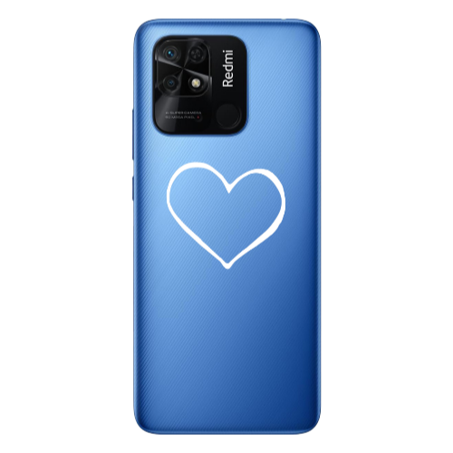 Xiaomi Poco C40 White heart Transparent Silicone TPU Θήκη