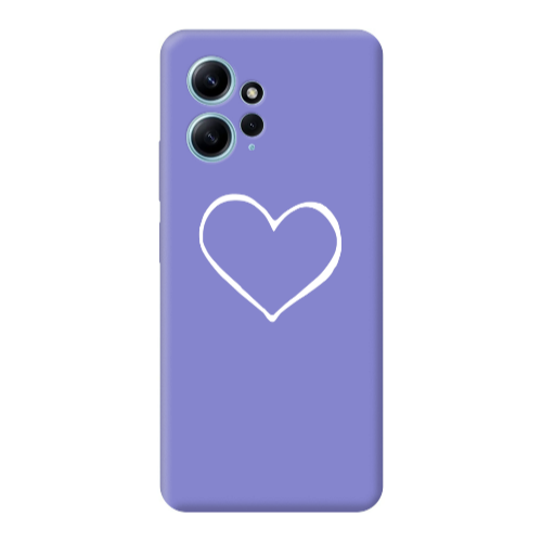 Xiaomi Redmi Note 12 4G White heart Purple Colored Silicone TPU Θήκη