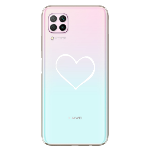 Huawei P40 Lite White heart Transparent Silicone TPU Θήκη