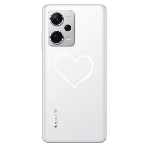 Xiaomi Redmi Note 12 5G White heart Transparent Silicone TPU Θήκη