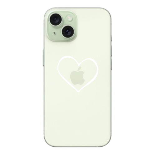 Apple iPhone 15 Plus White heart Transparent Silicone TPU Θήκη