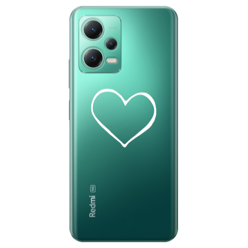 Xiaomi Redmi Note 12 Pro Plus 5G White heart Transparent Silicone TPU Θήκη