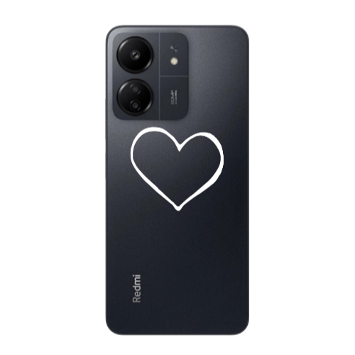 Xiaomi Redmi 13C White heart Transparent Silicone TPU Θήκη