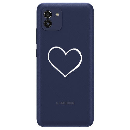 Samsung A03 White heart Transparent Silicone TPU Θήκη
