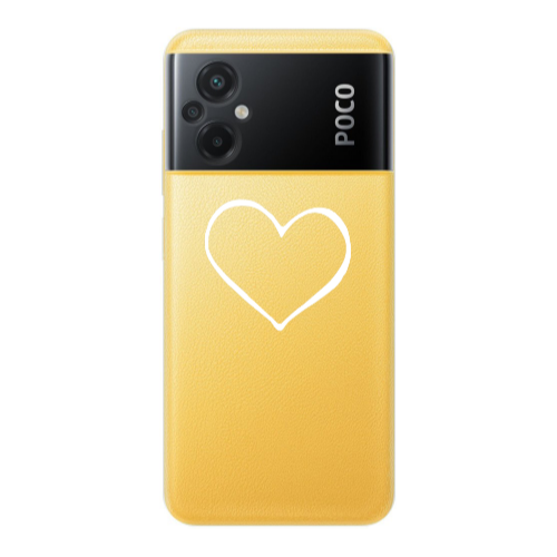 Xiaomi Poco M5 White heart Transparent Silicone TPU Θήκη