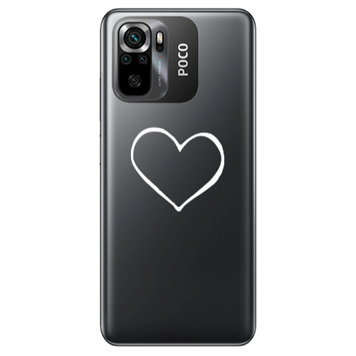 Xiaomi Poco M5 s White heart Transparent Silicone TPU Θήκη