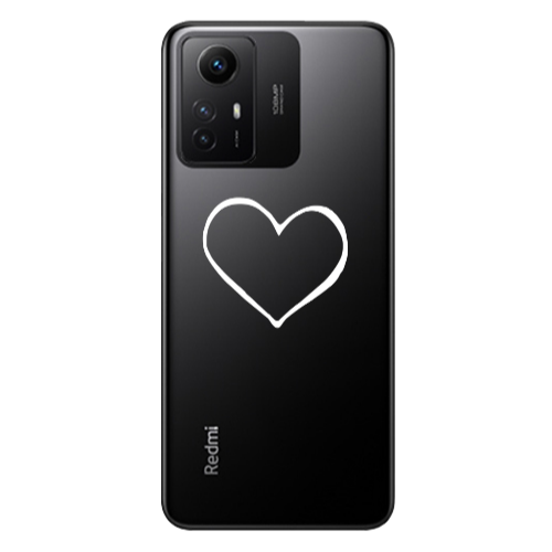 Xiaomi Redmi Note 12s White heart Transparent Silicone TPU Θήκη