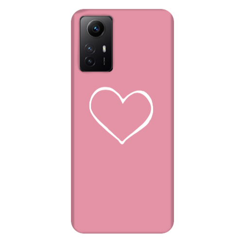 Xiaomi Redmi Note 12s White heart Pink Colored Silicone TPU Θήκη