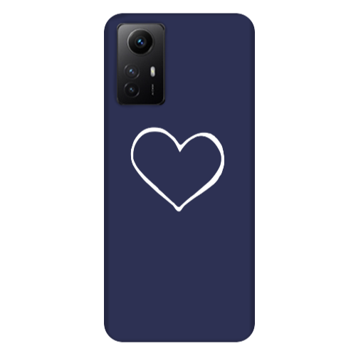 Xiaomi Redmi Note 12s White heart Dark blue Colored Silicone TPU Θήκη