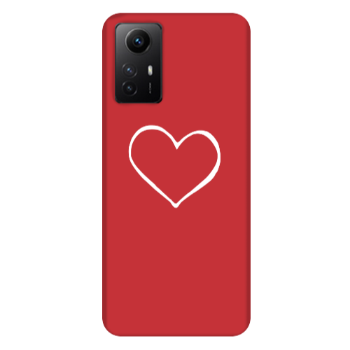 Xiaomi Redmi Note 12s White heart Red Colored Silicone TPU Θήκη