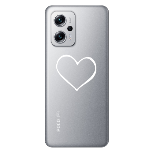 Xiaomi Poco X4 GT White heart Transparent Silicone TPU Θήκη