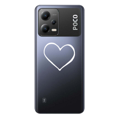 Xiaomi Poco X5 White heart Transparent Silicone TPU Θήκη