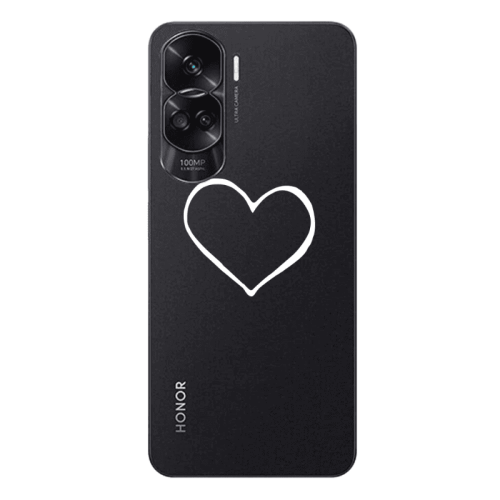 Honor 90 Lite 5G White heart Transparent Silicone TPU Θήκη