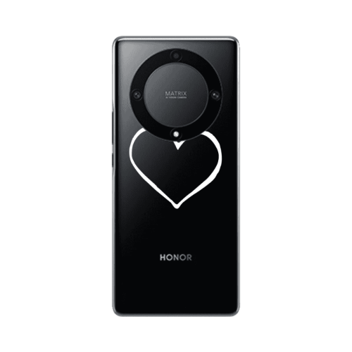 Honor Magic5 Lite 5G White heart Transparent Silicone TPU Θήκη