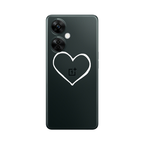 Oneplus Nord CE 3 Lite 5G White heart Transparent Silicone TPU Θήκη