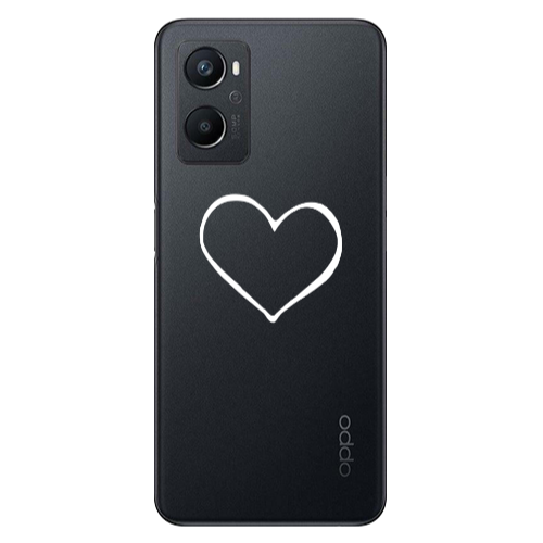 Oppo A 96 White heart Transparent Silicone TPU Θήκη