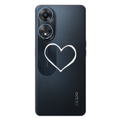 Oppo A 98 White heart Transparent Silicone TPU Θήκη