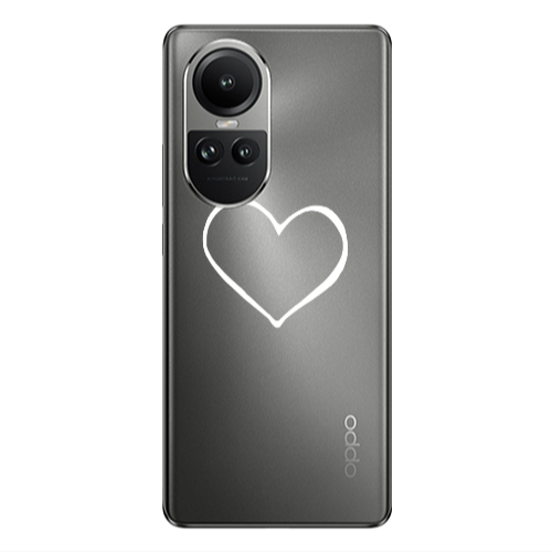 Oppo Reno10 5G White heart Transparent Silicone TPU Θήκη