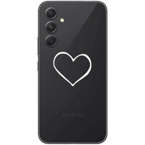Samsung  Galaxy A05s White heart Transparent Silicone TPU Θήκη
