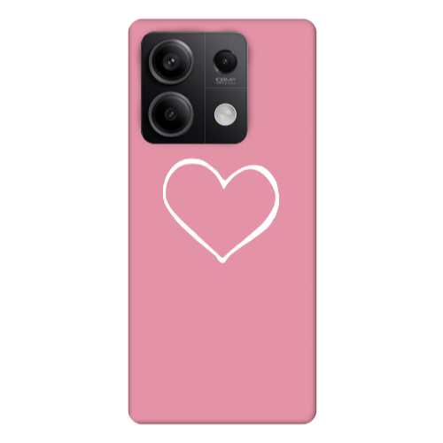 Xiaomi Redmi Note 13 5G White heart Pink Colored Silicone TPU Θήκη
