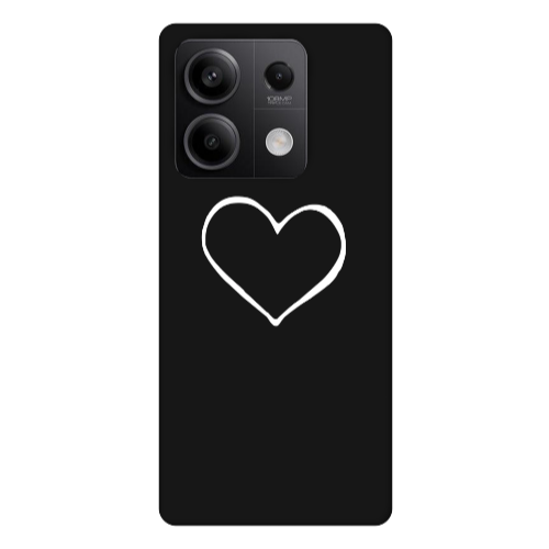 Xiaomi Redmi Note 13 5G White heart Black Colored Silicone TPU Θήκη