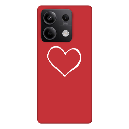 Xiaomi Redmi Note 13 5G White heart Red Colored Silicone TPU Θήκη