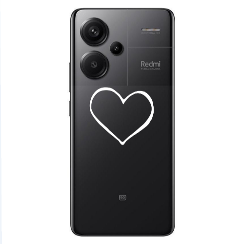 Xiaomi Redmi Note 13 Pro+ 5G  White heart Transparent Silicone TPU Θήκη