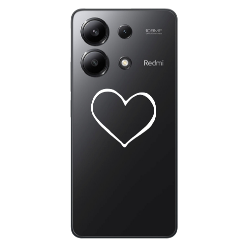 Xiaomi Redmi Note 13 4G White heart Transparent Silicone TPU Θήκη