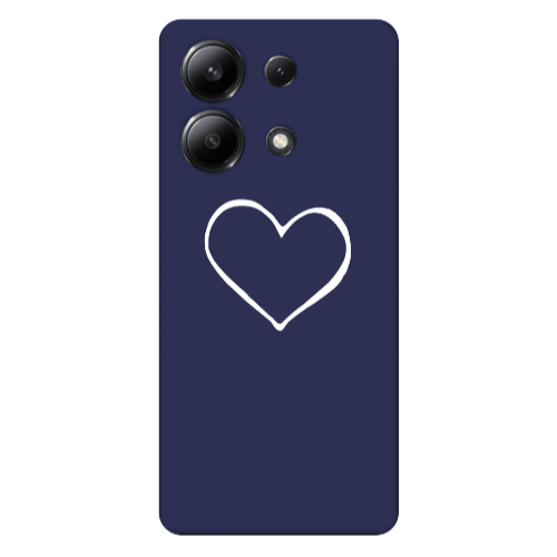 Xiaomi Redmi Note 13 4G White heart Dark blue Colored Silicone TPU Θήκη