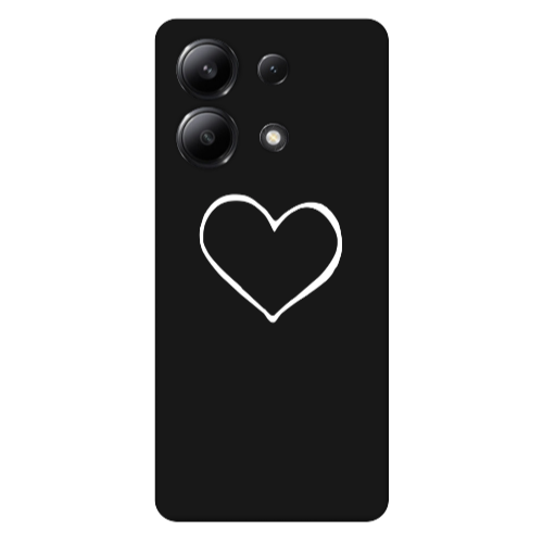 Xiaomi Redmi Note 13 4G White heart Black Colored Silicone TPU Θήκη