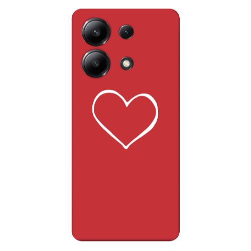 Xiaomi Redmi Note 13 4G White heart Red Colored Silicone TPU Θήκη