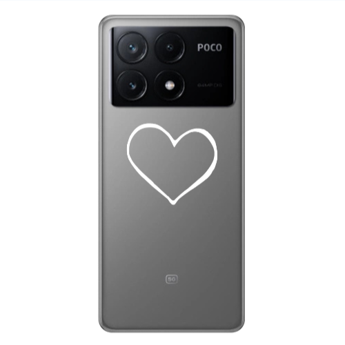 Xiaomi Poco X6Pro 5G White heart Transparent Silicone TPU Θήκη