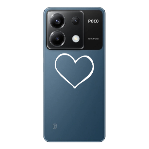 Xiaomi Poco X6 5G White heart Transparent Silicone TPU Θήκη