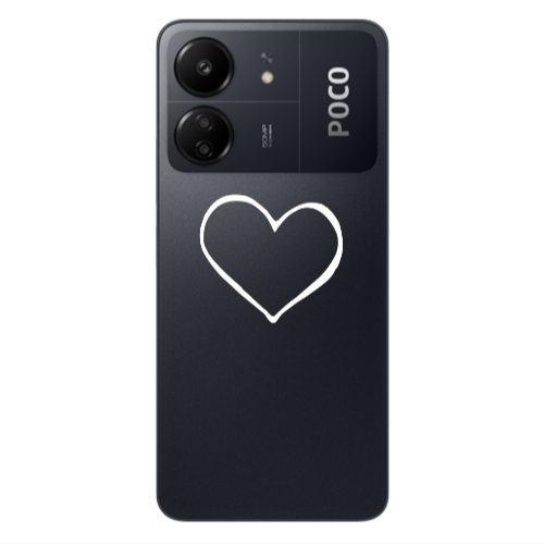 Xiaomi Poco C65 White heart Transparent Silicone TPU Θήκη